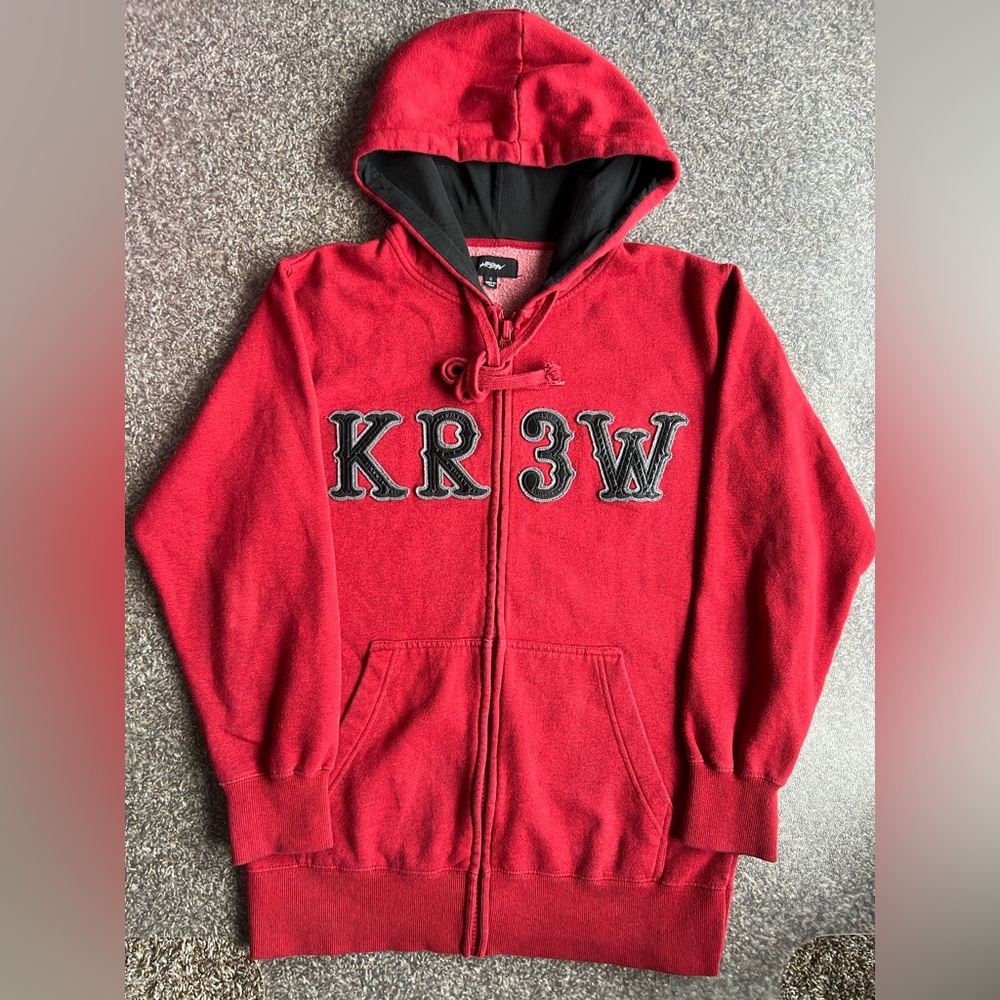 KR3W branded Red Hoodie size Small
